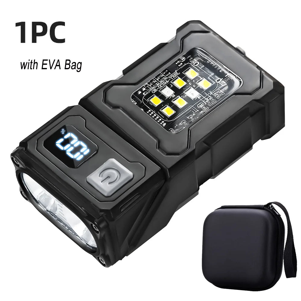 lampe torche rechargeable usb led aimant noir moderne 10w 800 lumens portative camping