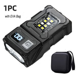 lampe torche rechargeable usb led aimant noir moderne 10w 800 lumens portative camping