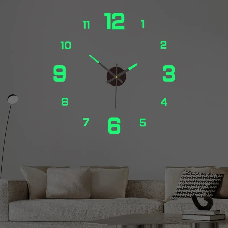 horloge murale moderne vert fluo rouge blanche dorée noire adhésive numérique salon chambre coucher