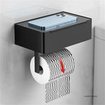 support papier toilette noir rangement moderne boîte lingettes adhésif