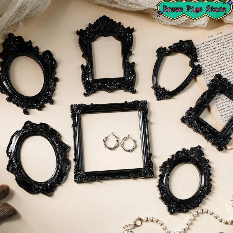 cadres decoratifs noir decorations florales baroque vintage gothique victorien bijoux argents
