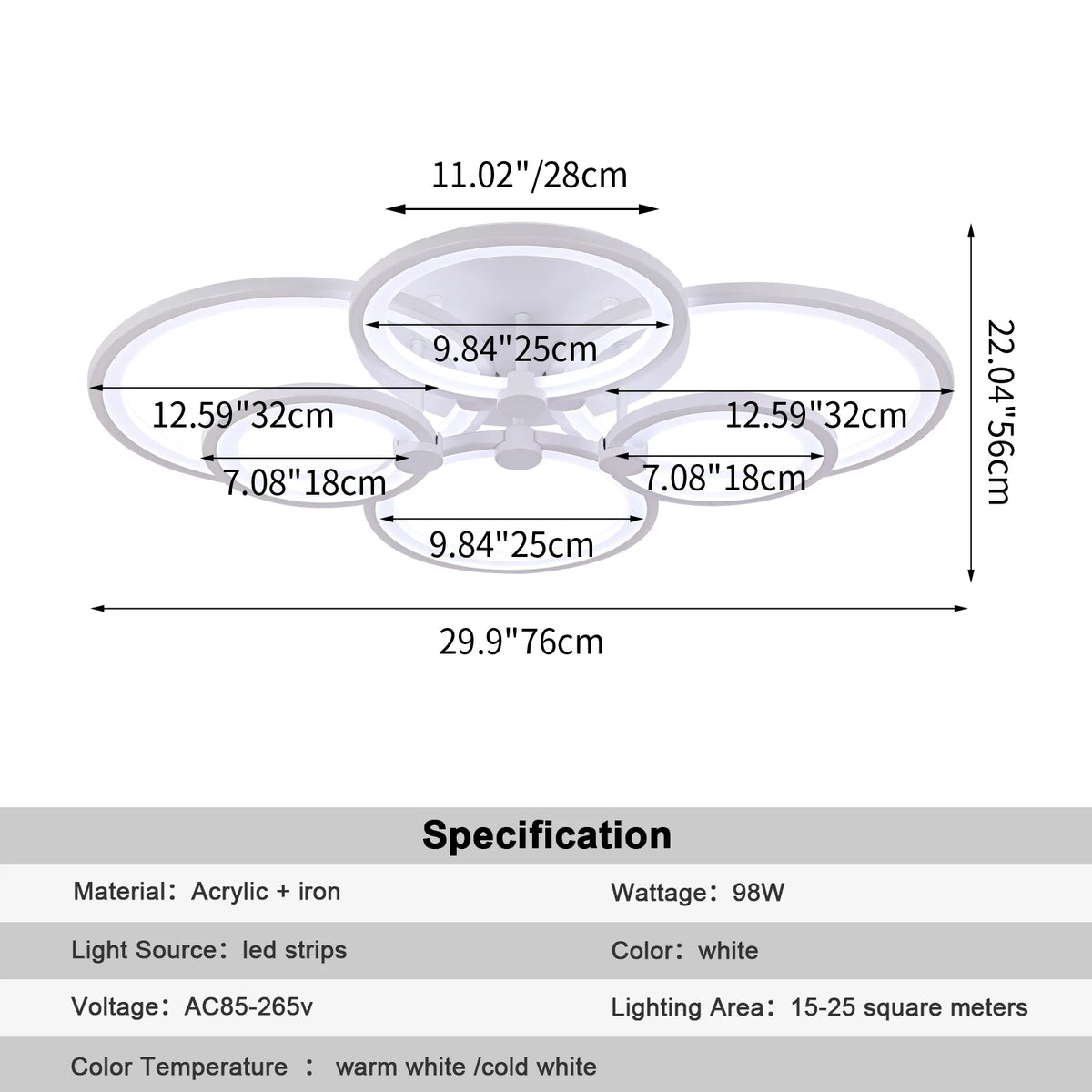 lampe led moderne blanche circulaire minimaliste opaques interrupteur tactile télécommande