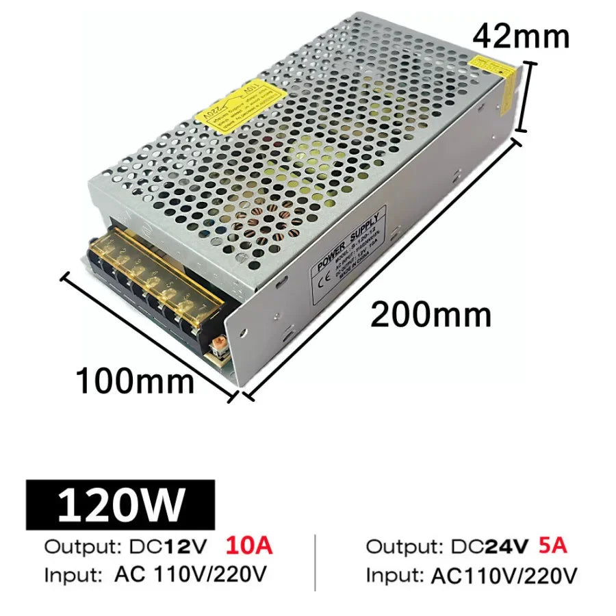 transformateur alimentation électrique ac vers dc bande led intérieur aluminium 12v 24v 48v