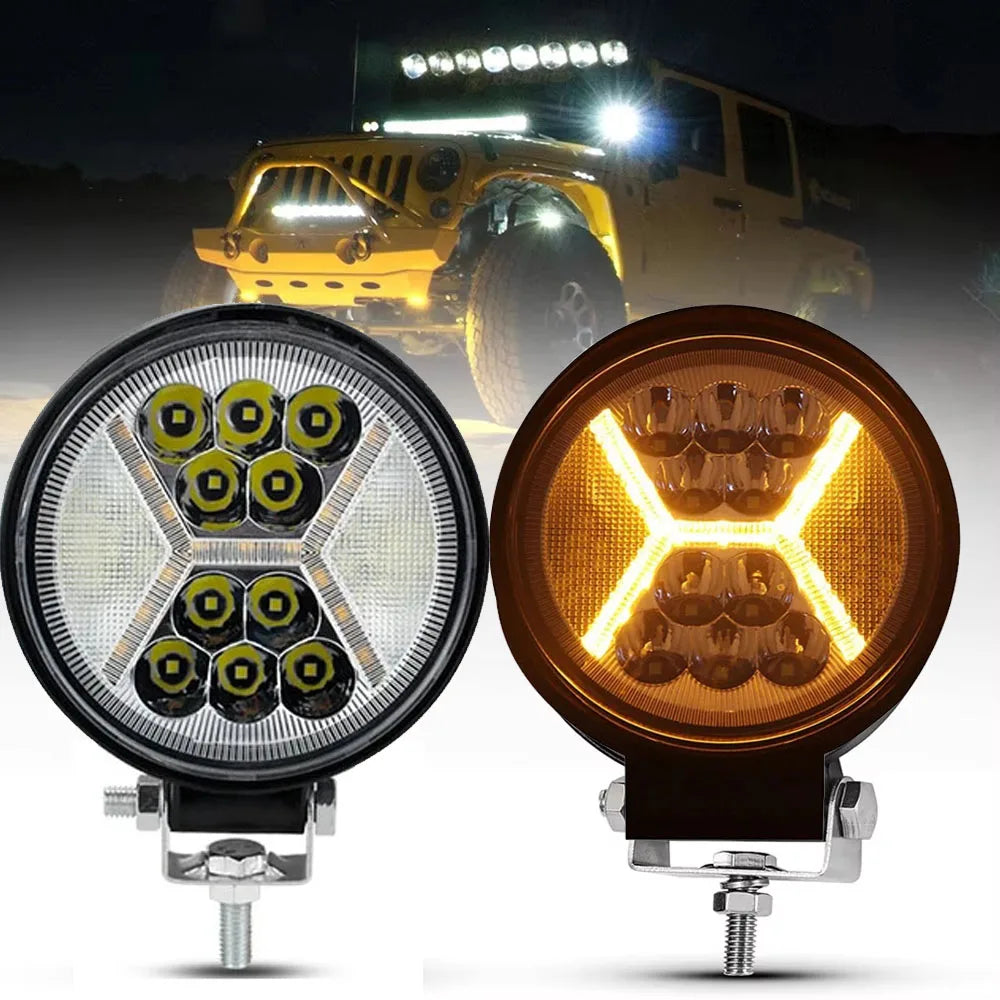 phares led travail antibrouillard ip67 combo angle noir moderne utilitaire robuste offroad adjustable mounting