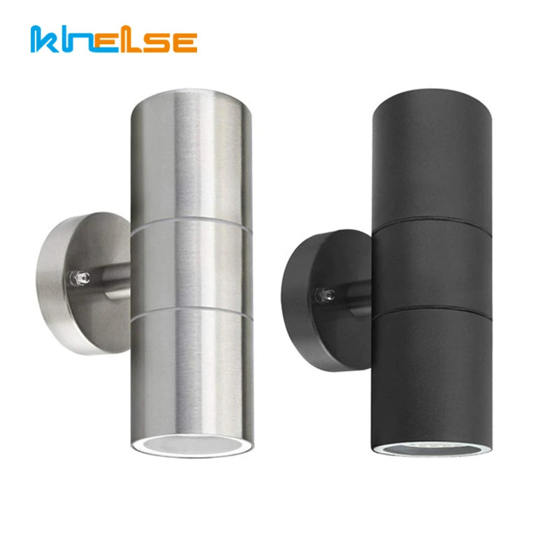 Applique murale LED moderne argentée noire éclairage extérieur verre trempé ip65 gu10