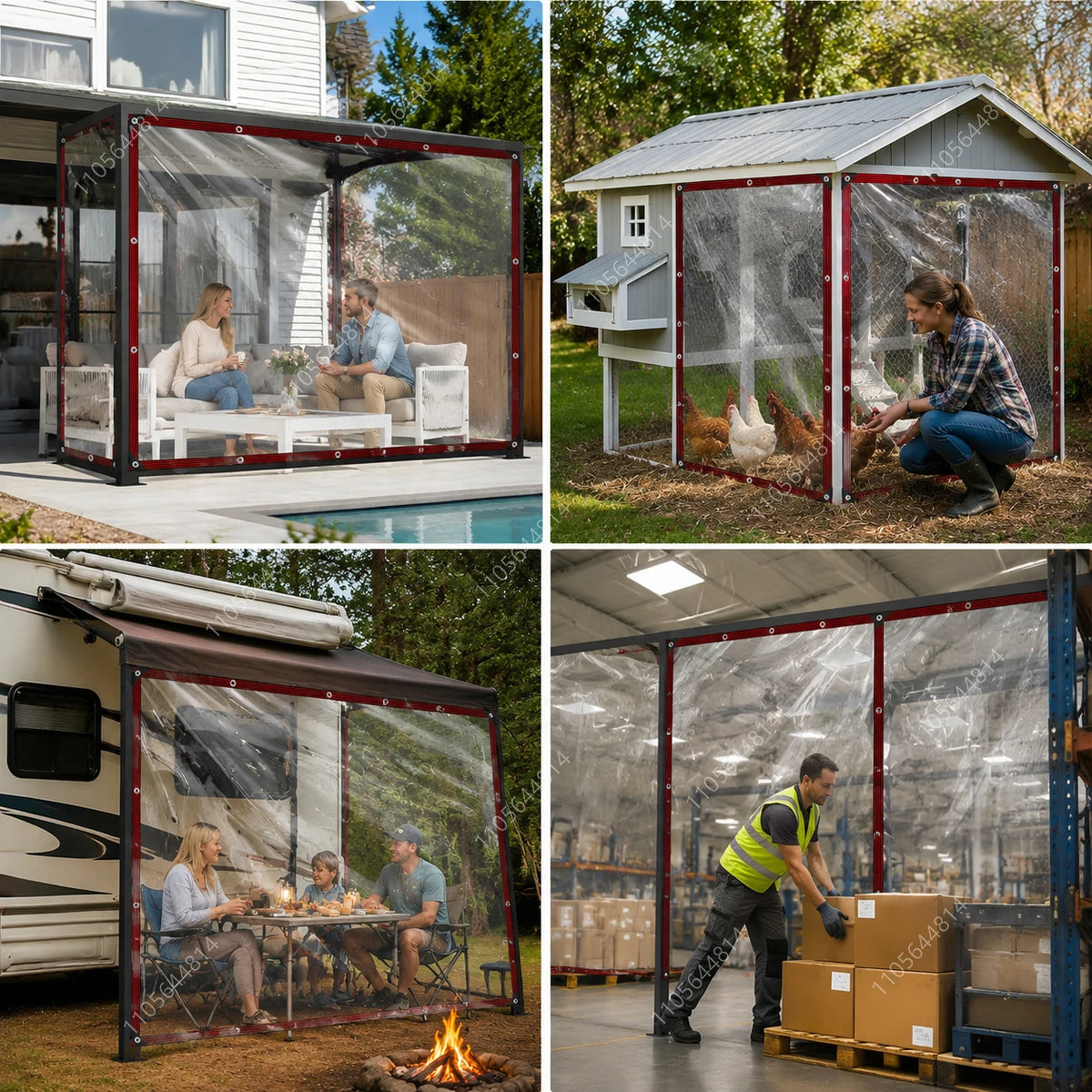 bâche transparente tarpaulin réseau noir orange moderne métalliques résistante l'eau 2x2m 2x3m 2x4m