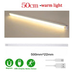 lampe led rechargeable aimantée détecteur mouvement 50cm 30cm 20cm 10cm blanc moderne autonomie