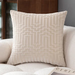 coussin velours géométrique moderne 45x45cm couleur bleu noir gris ornemental