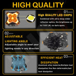 projecteur led noir orange quadrillé moderne robuste ip67 50w 6500k fixations adaptateurs tamaño