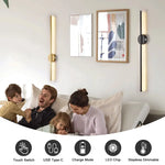 lampe murale led rechargeable sans fil noir doré moderne télécommande tactile 50cm 80cm