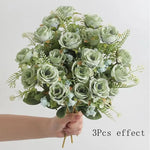 bouquet roses artificielles 30cm soie blanc rose rouge naturel decoration maison vase fleurs intérieur