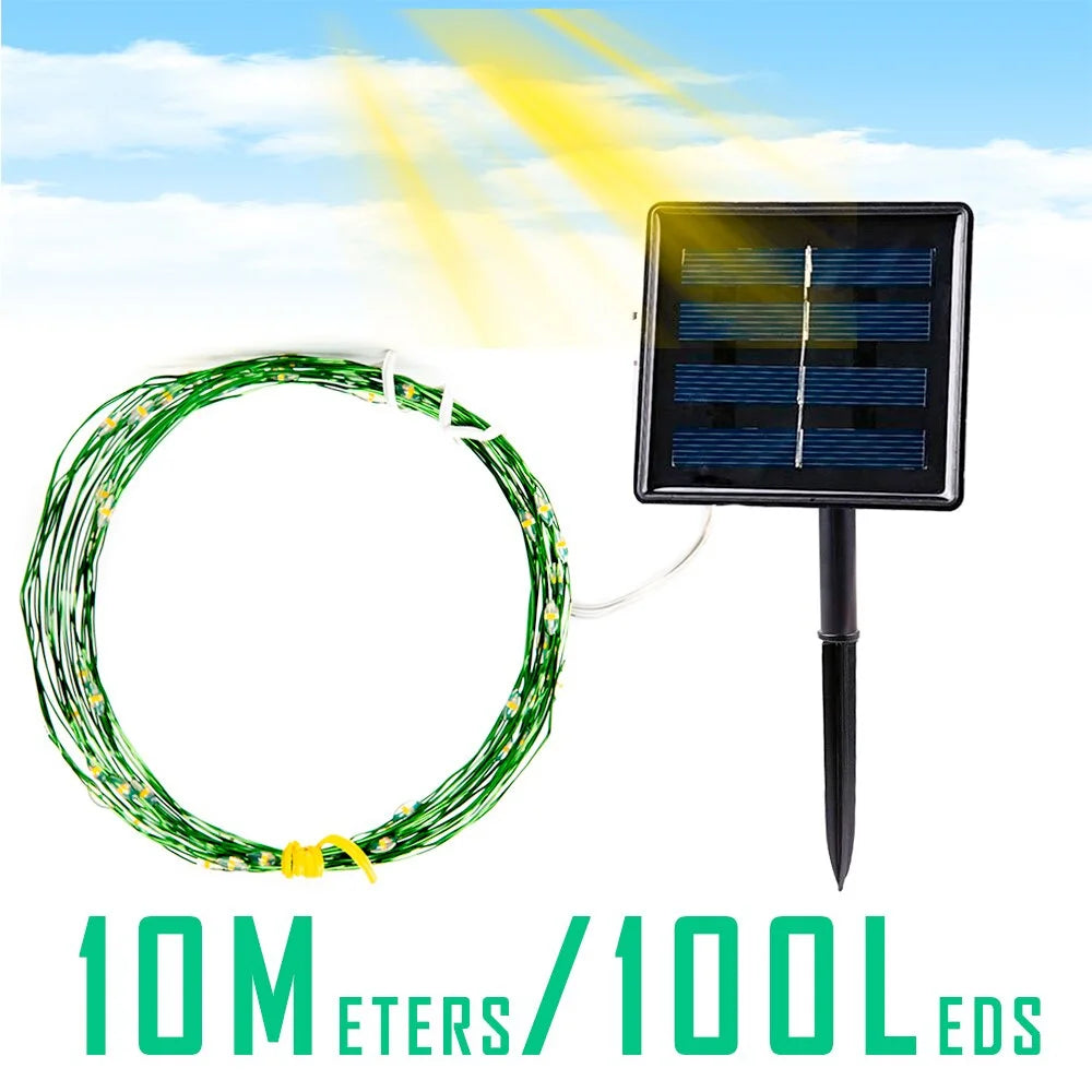 guirlande lumineuse solaire vert blanc modes étanches décoration noël