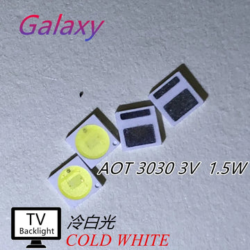 LED haute puissance 1.5W blanc froid ruban soudé jaune noir gris technique