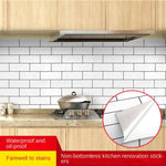 sticker mural moderne carreaux brique adhésif imperméable anti moisissure blanc