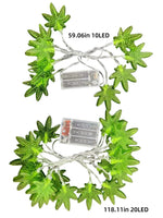 guirlande lumineuse led feuilles vert translucide 10led 3m décorative chambre maison