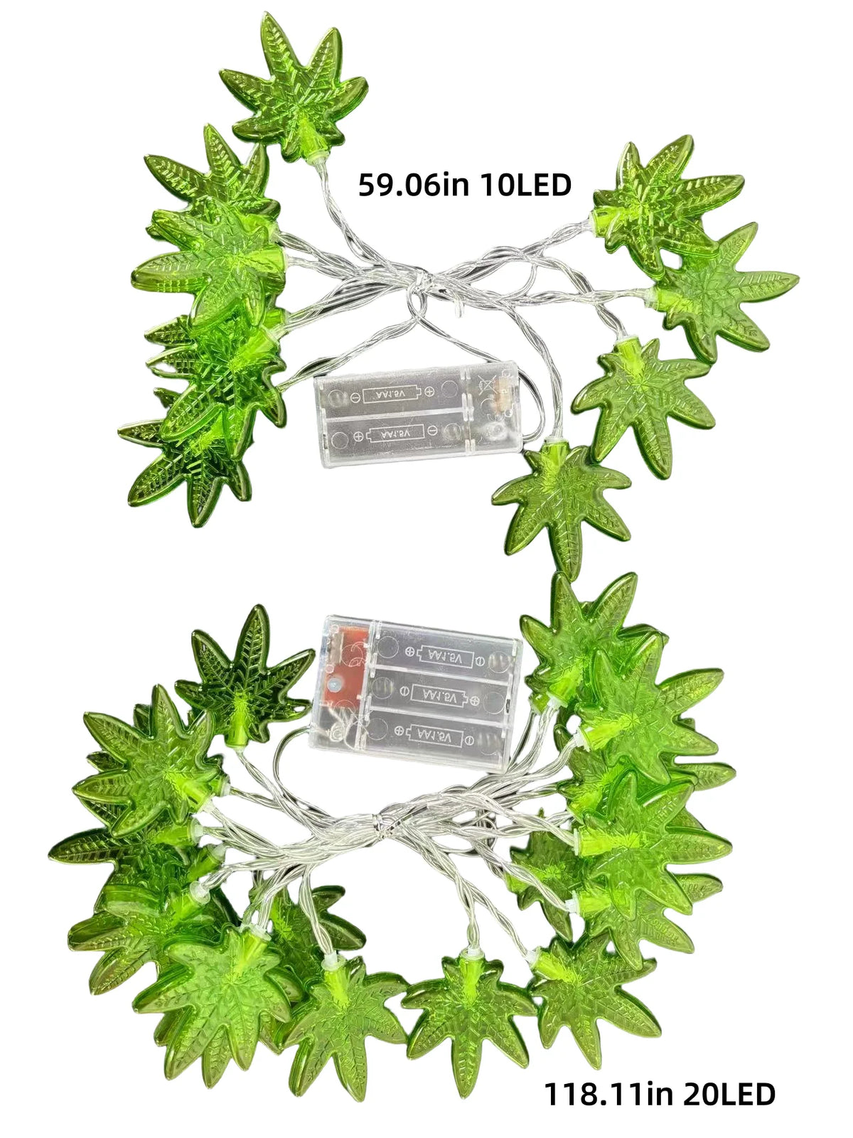 guirlande lumineuse led feuilles vert translucide 10led 3m décorative chambre maison