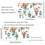 sticker mural fleurs vases colorés art floral vintage auto adhésif pvc résistant eau salon