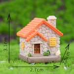 décoration extérieure maison miniature résine rouge orangée bois simulant rustique arbres buissons éléments décorationextérieur