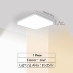 plafonniers led carrés moderne blancs éclairage neutre minimaliste 16w 34w chambre salon