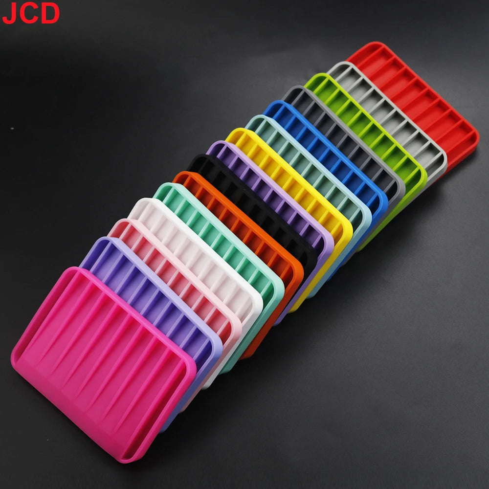 support savon silicone rose violet bleu vert orange gris moderne rayures horizontales