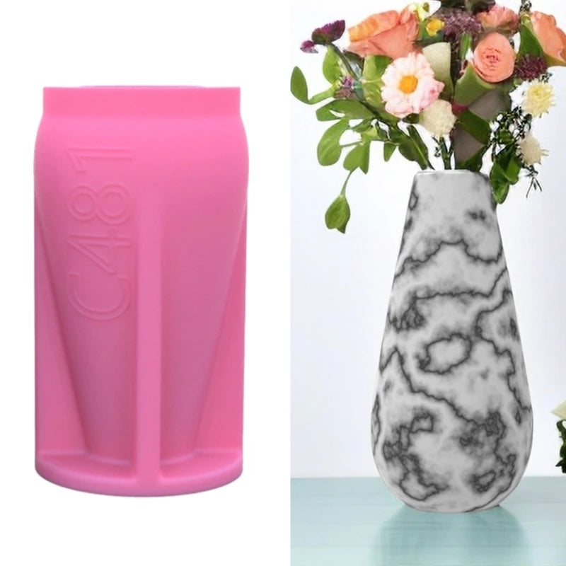 moule silicone vase fleur pinceau maquillage canette base pendentif rose noir marbré bijoux résine
