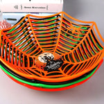panier décoratif halloween toile d'araignée orange vert noir violet respectueux environnement multiple utilisations