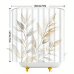 rideau douche polyester moderne feuilles stylisées blanc beige gris opacité respectueux environnement 180cm 180cm