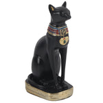 statuette chat égyptien résine ornement maison noël décoration or hiéroglyphes ancien populaire