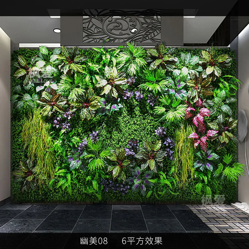 plantes artificielles mur végétal feuilles diverses moderne décoration extérieure herbes vertes accrochables