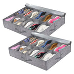 boîte chaussures pliable gris moderne poignées 12 16 paires tissu noir