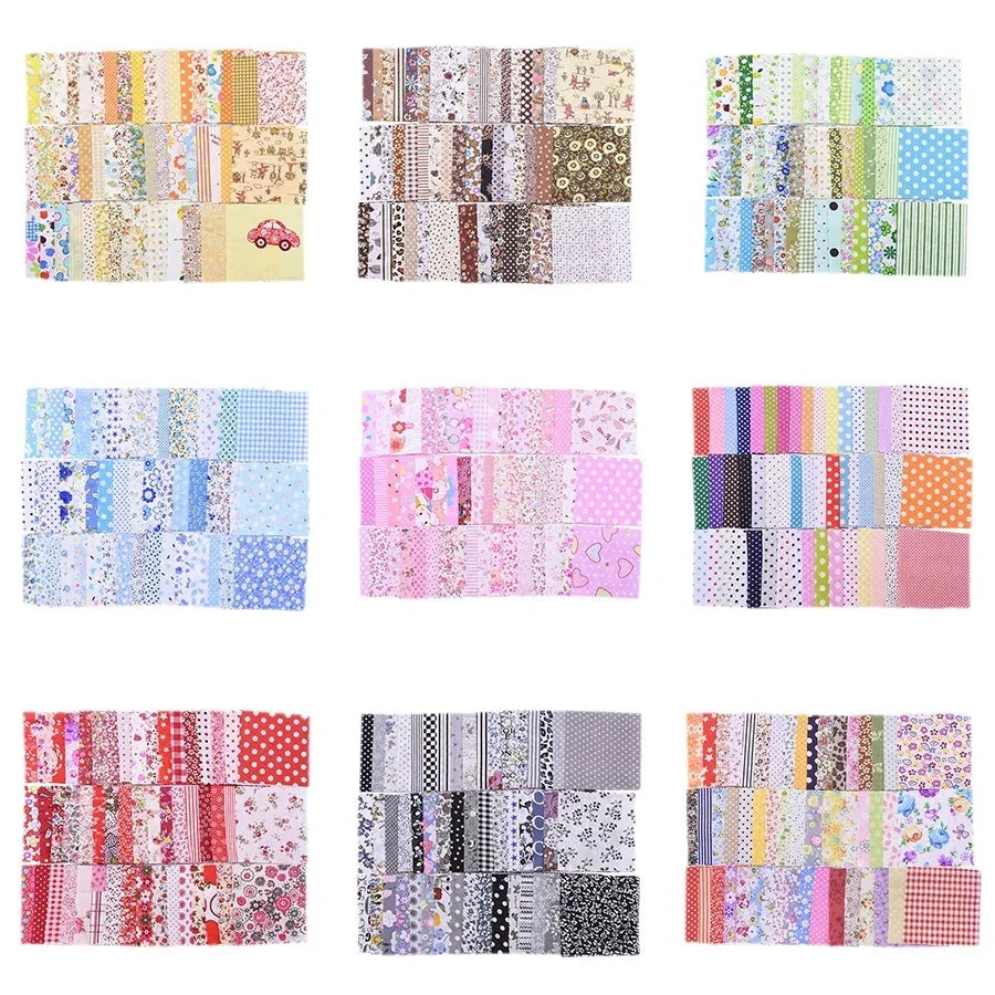 tissus imprimés multicolores fleurs géométriques polyester couture patchwork artisanal bricolage textiles