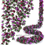 guirlande artificielle rose fleurs feuilles vertes decoration romantique maison mariageintérieur