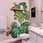 sticker mural moderne feuilles tropicales monstera brillantes facile appliquer pièces végétal adhésif maison