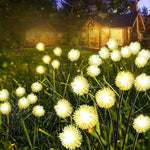 guirlande lumineuse solaire pissenlit blanc moderne extérieur ip65 inoxydable piquet jardin festive