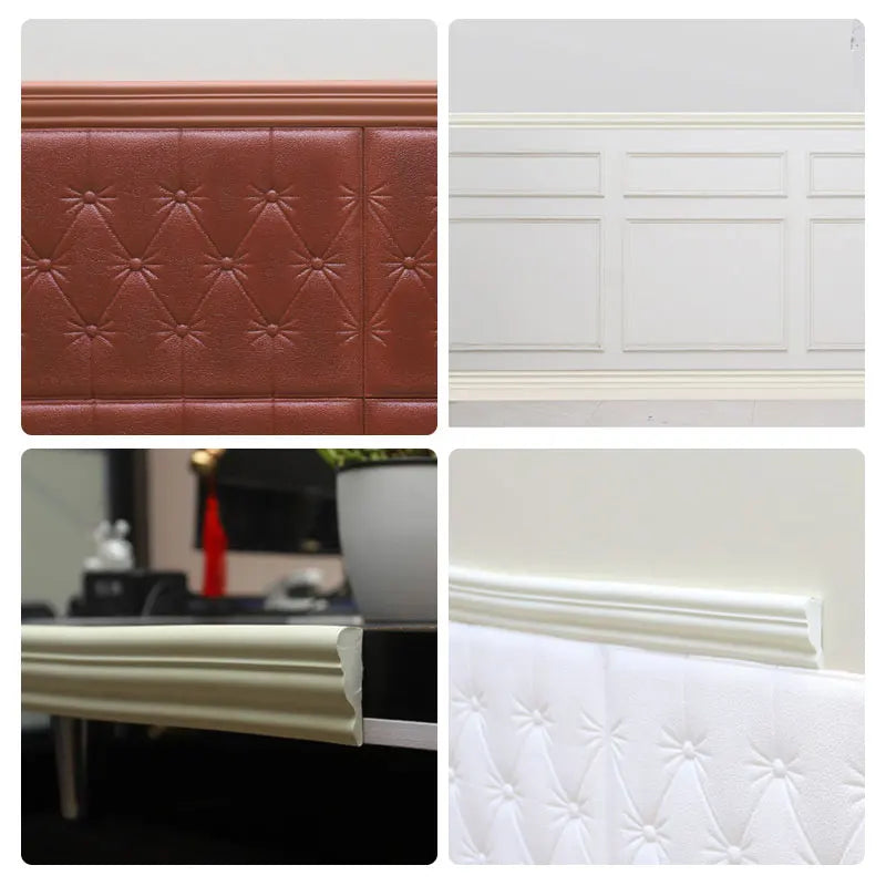 autocollants muraux adhésifs 5m orange blanc marron profilés texturés décoration mur classique bricolage DIY