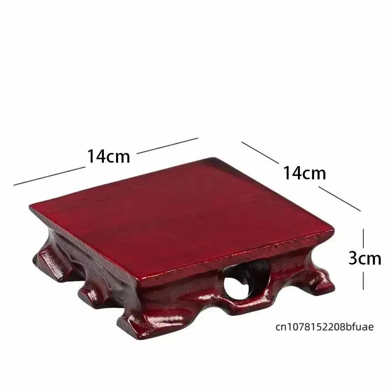 support bois sculpté classique miniature base décoration intérieure pot fleurs bonsaï succulentes tréfonds marron