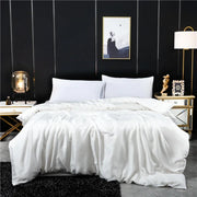 Housse de couette en soie de mûrier naturelle, couleur unie, haute qualité pour lit double et king size