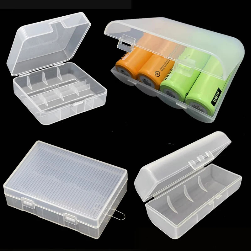 boîtes rangement batteries transparentes clips pratique 26650 piles stockage organisation électriques
