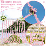 guirlande fleurs artificielles rose clair modernes intérieur mariage anniversaire baby shower clips fixations 180cm