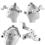 loupe tête lampe led réglable batterie lithium ceinture ajustable moderne opacité simili cuir blanc
