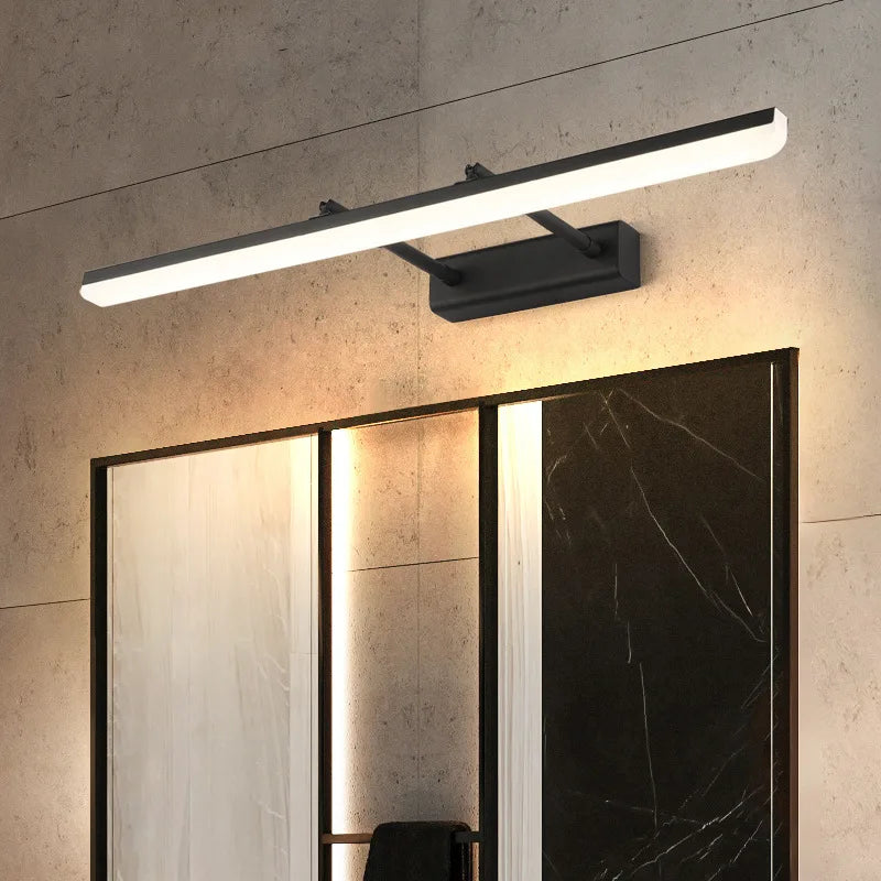 lampe salle bains moderne rétractable led argenté noir mur fixe 249 2000lm 90 260v