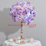 décoration mariage bouquet fleurs artificielles roses hortensias classique intérieur 60cm blanc violet