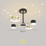 plafonnier led moderne ciel étoilé lune salon chambre enfant noir doré