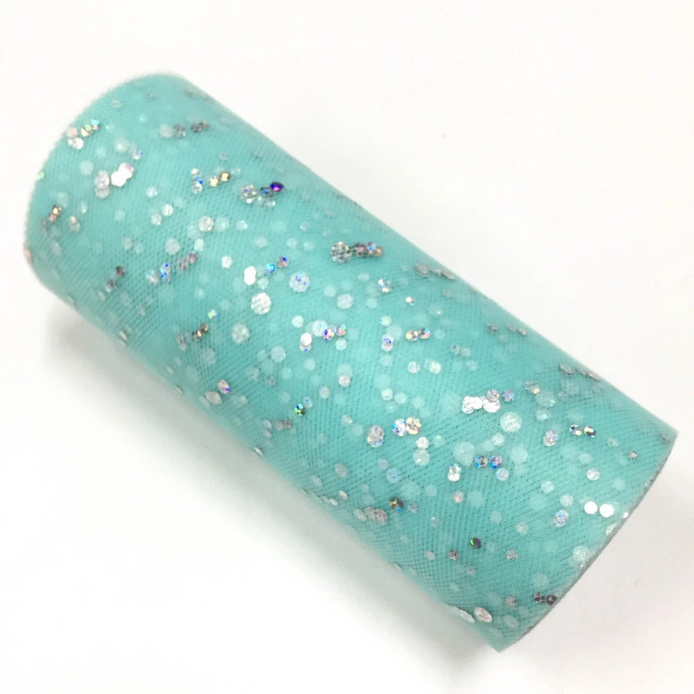 ruban tulle paillettes blanc jaune bleu rose violet rouge vert décoratif 25 yards 15cm