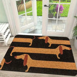 tapis d'entrée moderne motif chiens noir bien accueil durable