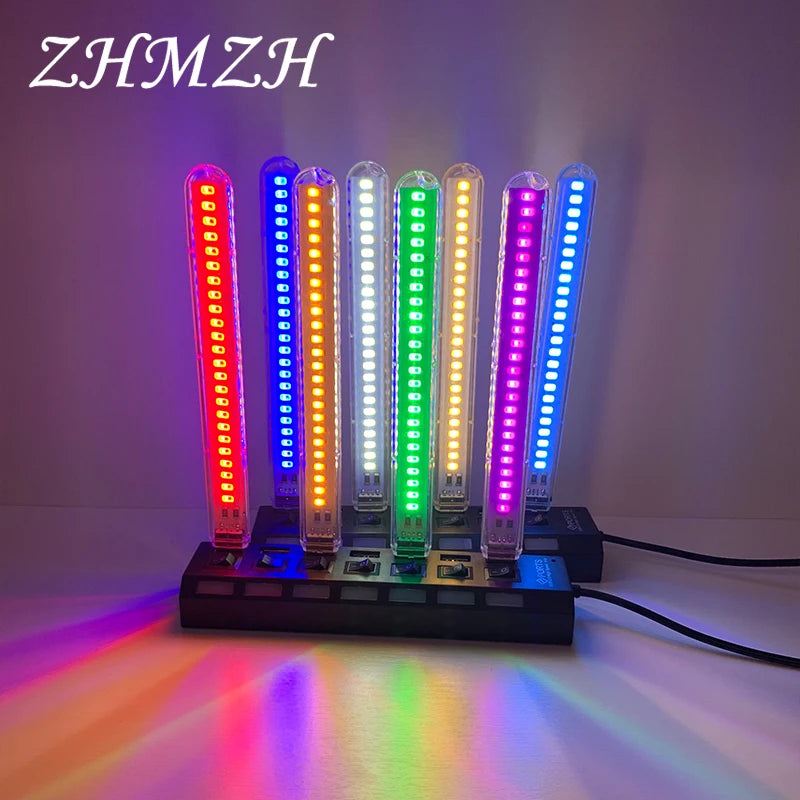 lampe led 24 leds multicolore adhésive usb rechargeable ambiance moderne