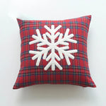 housses coussin décoratives noël motif tartan brodé rouge blanc traditionnel décoration intérieure