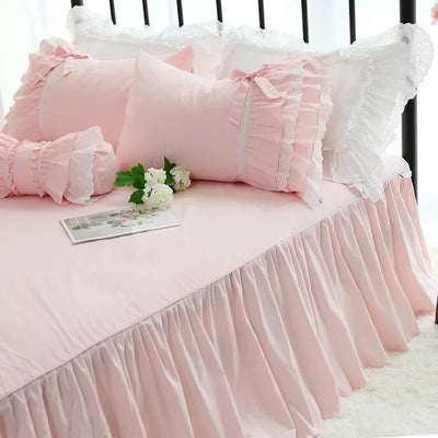 Couvre-lit princesse rose 100% coton king size sur un lit
