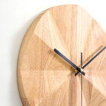horloge murale bois naturel motif géométrique moderne aiguille quartz circulaire salon décoration unique opacité