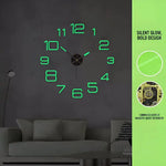 horloge murale moderne noir doré numéros blancs 40cm 50cm opaque sans cadre